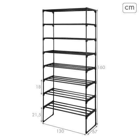 Shelves Max Home Black Metal Plastic 67 X 160 X 30 CM (2 Units)