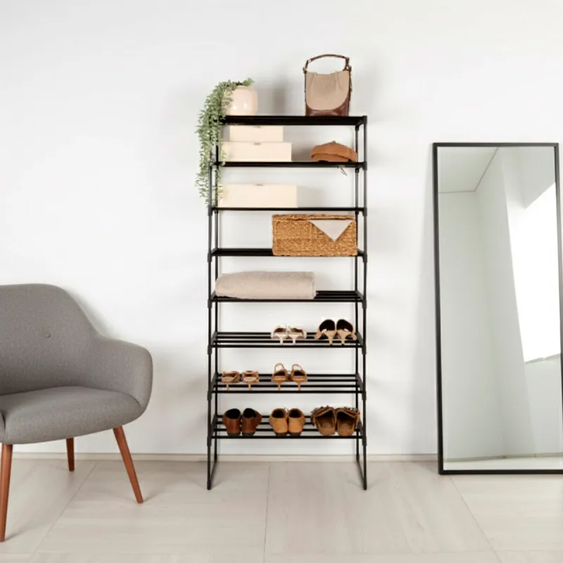 Shelves Max Home Black Metal Plastic 67 X 160 X 30 CM (2 Units)