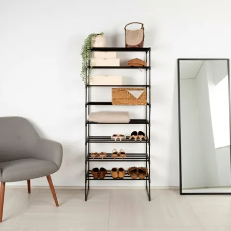 Plaukti Max Home Melns Metāls Plastmasa 67 X 160 X 30 CM (2 gb.)
