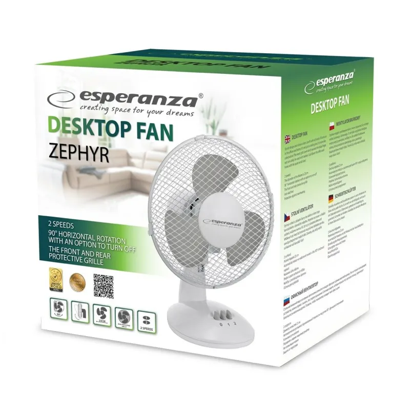 Table Fan Esperanza EHF004WE White Grey 30 W