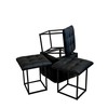 Set of stools GO GIFT Transformer Musta Nahka Teräs 50 x 50 x 50 cm Pehmustettu istuin 5 yhdessä 5 osaa