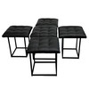 Set of stools GO GIFT Transformer Black Leather Steel 50 x 50 x 50 cm Pouffe 5-in-1 5 Units