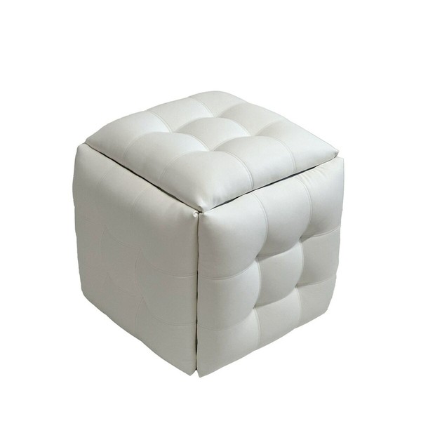 Taburečių rinkinys GO GIFT Transformer Balta Oda Plienas 50 x 50 x 50 cm Fotelis 5 viename 5 vnt.