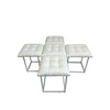 Set of stools GO GIFT Transformer White Leather Steel 50 x 50 x 50 cm Pouffe 5-in-1 5 Units
