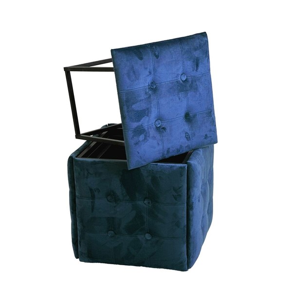 Taburečių rinkinys GO GIFT Transformer Kaštoninė Aksomas Plienas 50 x 50 x 50 cm Fotelis 5 viename 5 vnt.