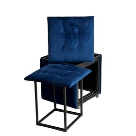 Taburečių rinkinys GO GIFT Transformer Kaštoninė Aksomas Plienas 50 x 50 x 50 cm Fotelis 5 viename 5 vnt.