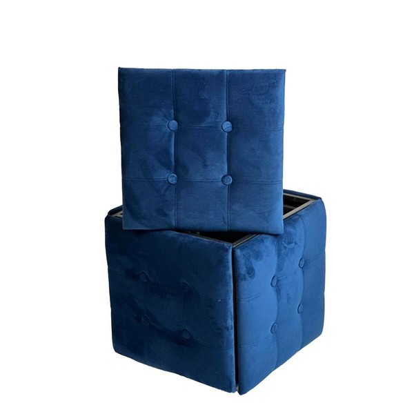 Taburečių rinkinys GO GIFT Transformer Kaštoninė Aksomas Plienas 50 x 50 x 50 cm Fotelis 5 viename 5 vnt.