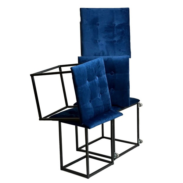 Taburečių rinkinys GO GIFT Transformer Kaštoninė Aksomas Plienas 50 x 50 x 50 cm Fotelis 5 viename 5 vnt.