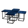 Set of stools GO GIFT Transformer Maroon Velvet Steel 50 x 50 x 50 cm Pouffe 5-in-1 5 Units