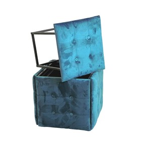 Taburečių rinkinys GO GIFT Transformer Mėlyna Aksomas Plienas 50 x 50 x 50 cm Fotelis 5 viename 5 vnt.
