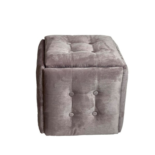 Set of stools GO GIFT Transformer Pink Velvet Steel 50 x 50 x 50 cm Pouffe 5-in-1 5 Units
