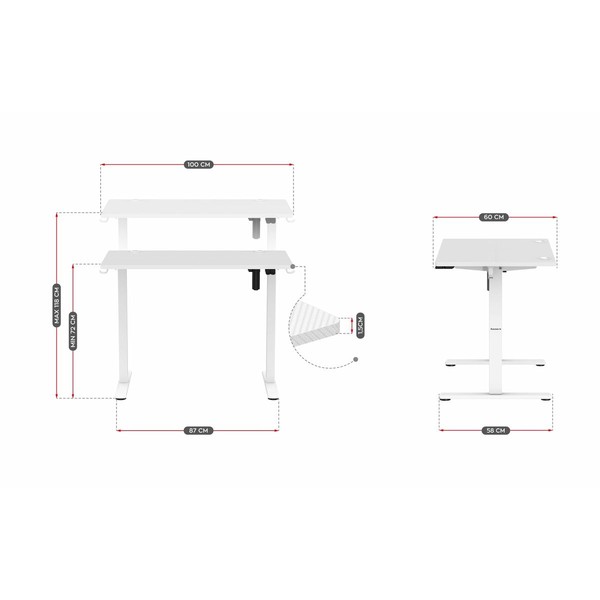 Pöytä Huzaro HZ-Hero 7.9 White Valkoinen
