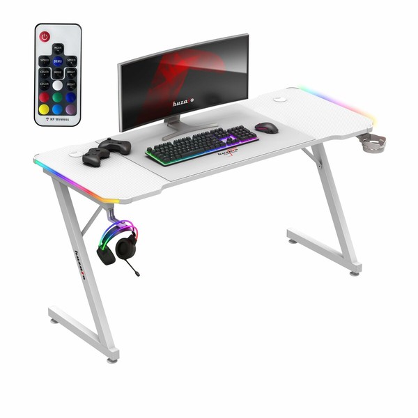 rakstāmgalds Huzaro HZ-Hero 3.3 White RGB Balts