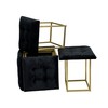 Set of stools GO GIFT Transformer Black Velvet Steel 50 x 50 x 50 cm Pouffe 5-in-1 5 Units