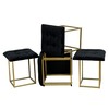 Set of stools GO GIFT Transformer Musta Sametti Teräs 50 x 50 x 50 cm Pehmustettu istuin 5 yhdessä 5 osaa
