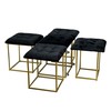 Set of stools GO GIFT Transformer Black Velvet Steel 50 x 50 x 50 cm Pouffe 5-in-1 5 Units
