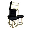 Taburečių rinkinys GO GIFT Transformer Juoda Aksomas Plienas 50 x 50 x 50 cm Fotelis 5 viename 5 vnt.