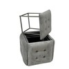 Taburečių rinkinys GO GIFT Transformer Pilka Aksomas Plienas 50 x 50 x 50 cm Fotelis 5 viename 5 vnt.