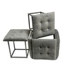 Set of stools GO GIFT Transformer Grey Velvet Steel 50 x 50 x 50 cm Pouffe 5-in-1 5 Units
