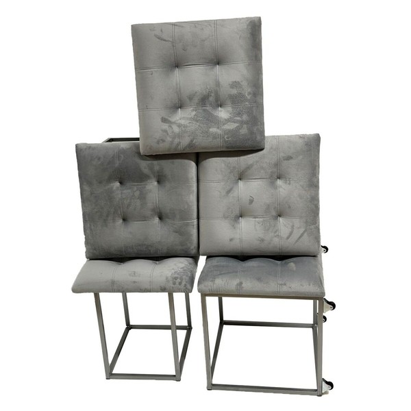 Taburečių rinkinys GO GIFT Transformer Pilka Aksomas Plienas 50 x 50 x 50 cm Fotelis 5 viename 5 vnt.