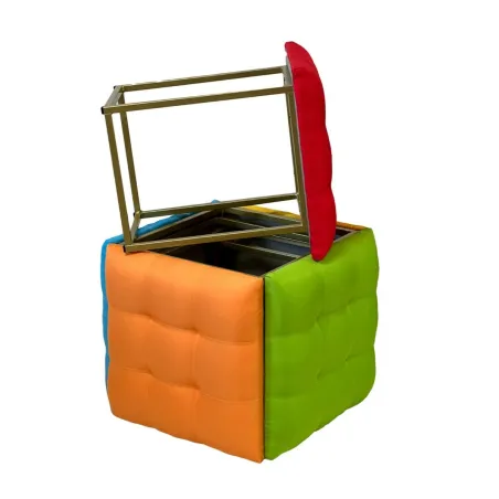Taburečių rinkinys GO GIFT Transformer Spalvotas Oda Plienas 50 x 50 x 50 cm Fotelis 5 viename 5 vnt.