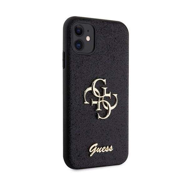 Guess Glitter Script Big 4G - iPhone 11 Case (black)
