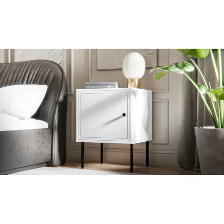 Nightstand Cama Meble PALAZZO 400030 White Black