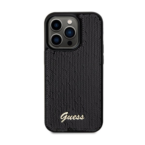 Guess Sequin Script Metal - Case for iPhone 13 Pro Max (black)