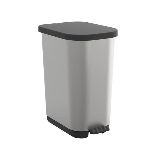 Jäteastia Rotho Ribo Silver Hopea Muovinen 35 L