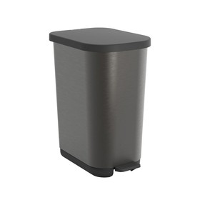 Waste bin with pedal Rotho Ribo Graphite Graphite Plastic 35 L