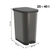 Waste bin with pedal Rotho Ribo Graphite Graphite Plastic 35 L
