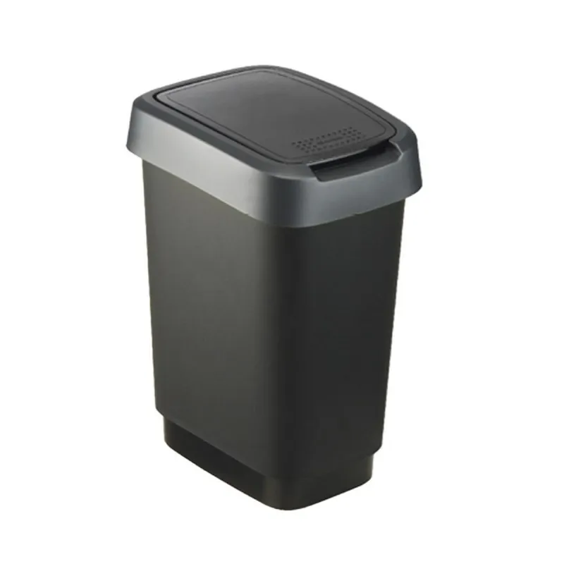 Atkritumu tvertne Rotho Twist Silver Sudrabains Plastmasa 10 L