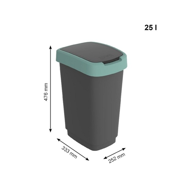 Jäteastia Rotho Twist Green Vihreä Muovinen 25 L