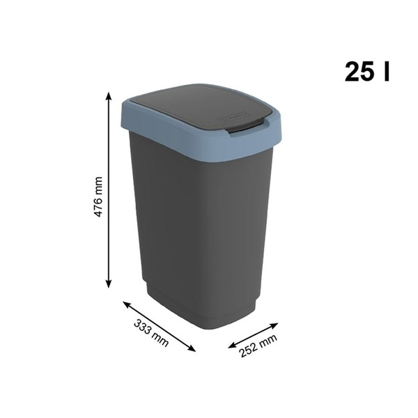 Šiukšlių dėžė Rotho Twist Blue Mėlyna Plastmasinis 25 L