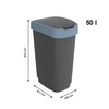Šiukšlių dėžė Rotho Twist Blue Mėlyna Plastmasinis 50 L