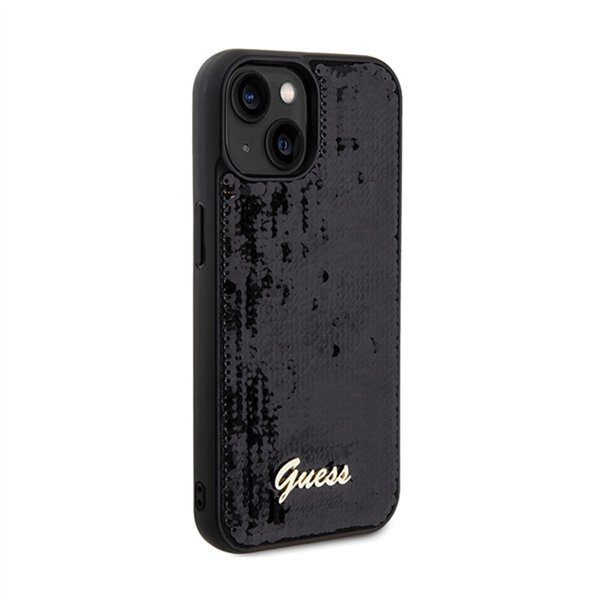 Guess Sequin Script Metal - Case for iPhone 14 (black)