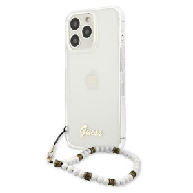 Guess White Pearl Strap - Case iPhone 13 Pro (Clear)
