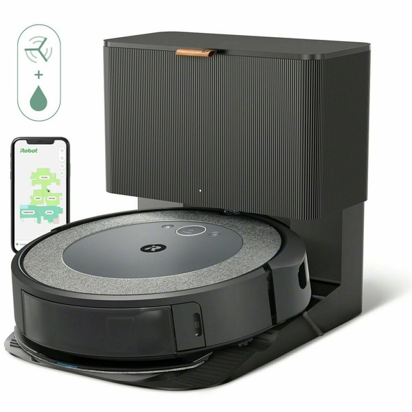 iRobot Robot Vacuum Roomba i557840 Voice Control Round Black Grey Refurbished A+