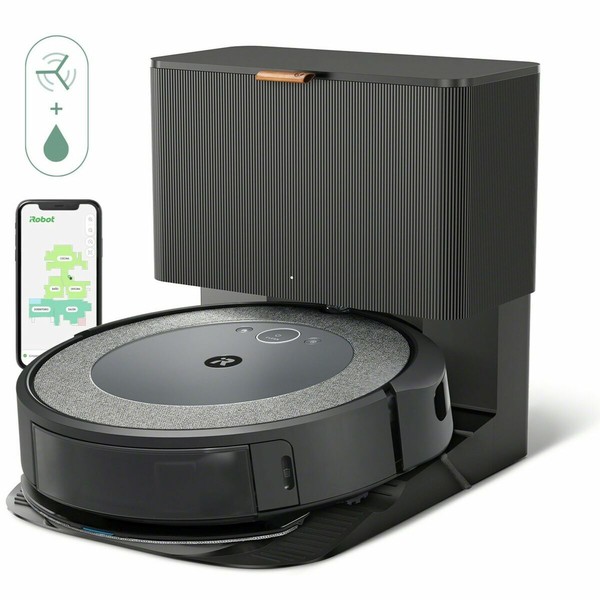 iRobot robotti-imuri Roomba i557840 ääniohjaus pyöreä musta harmaa Kunnostettu A+