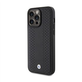 BMW Leather Diamond Pattern - Case for iPhone 15 Pro (Black)