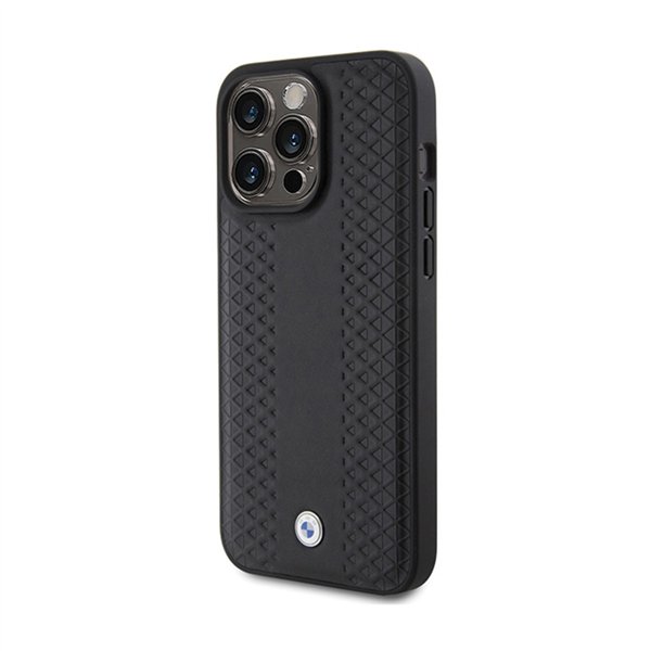 BMW Leather Diamond Pattern - Case for iPhone 15 Pro (Black)