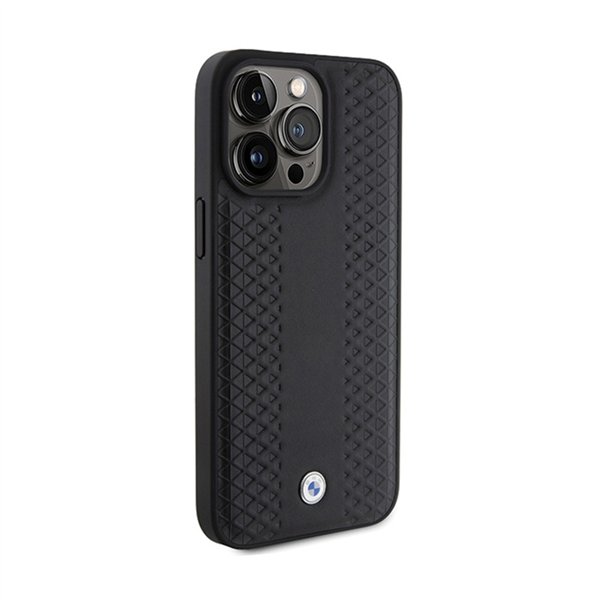 BMW Leather Diamond Pattern - Case for iPhone 15 Pro (Black)