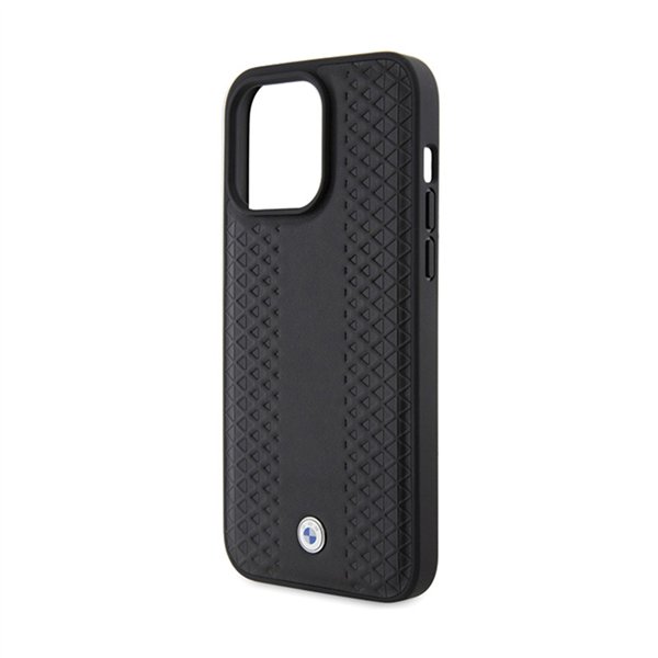 BMW Leather Diamond Pattern - Case for iPhone 15 Pro (Black)