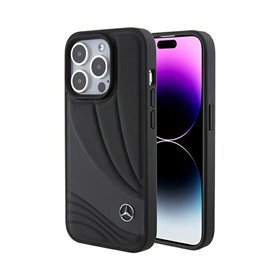 Mercedes Leather Wave Pattern - Case for iPhone 15 Pro (Black)