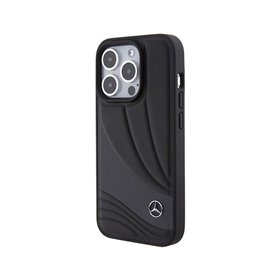 Mercedes Leather Wave Pattern - Case for iPhone 15 Pro (Black)