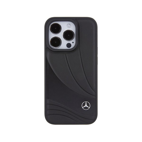 Mercedes Leather Wave Pattern - Case for iPhone 15 Pro (Black)