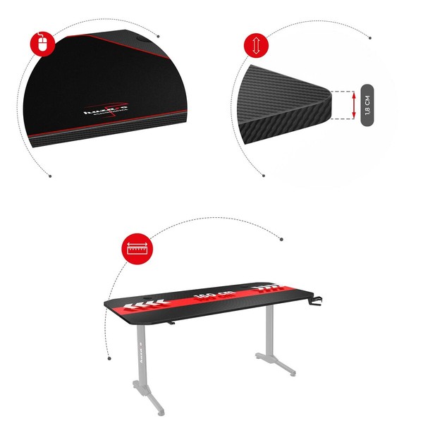 Desk Gaming Huzaro HZ-Hero 4.7 Black MDF Wood 160 x 75 cm
