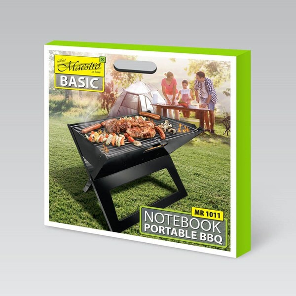 Coal Barbecue with Wheels Feel Maestro MR-1011 Black Metal