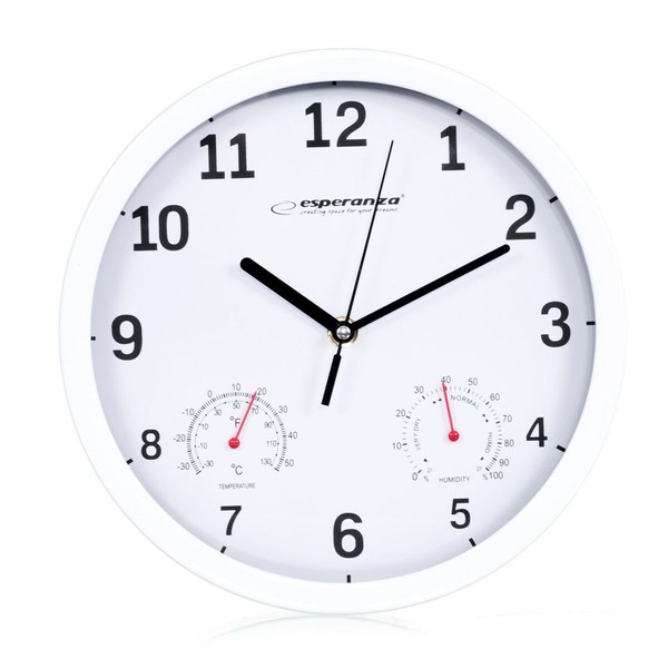 Sieninis laikrodis Esperanza EHC016W Balta stiklas Plastmasinis 25 cm