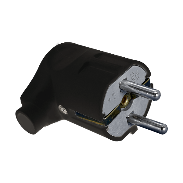 ELMARK ANGLE SCHUKO PLUG 16Ð 2Ð +Ð• MUSTA
